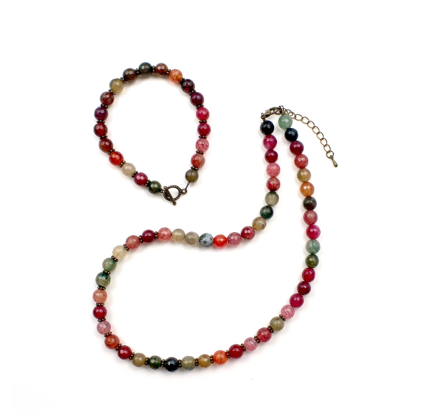 Parure collier et bracelet en agate - Angela - MercysFancy