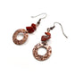 Boucles d'oreille en cuivre martelé et jaspe rouge - Rosie - MercysFancy